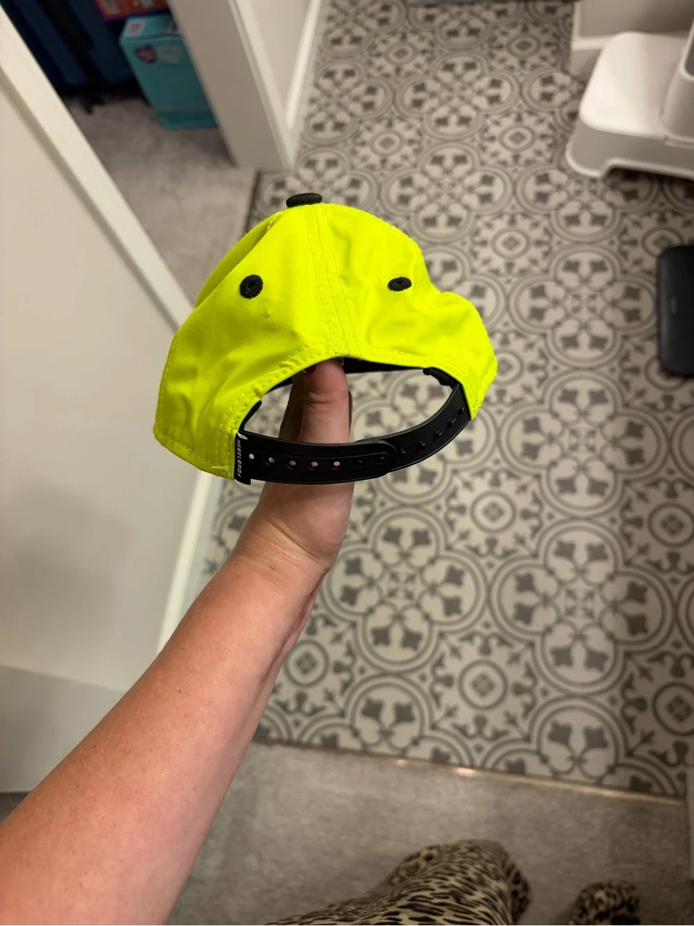 Neon Yellow & Black Kids Cap
